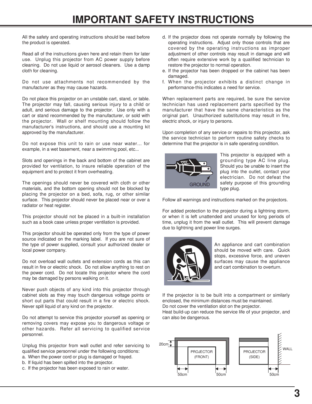 BOXLIGHT CP-13t manual Important Safety Instructions, Ground 