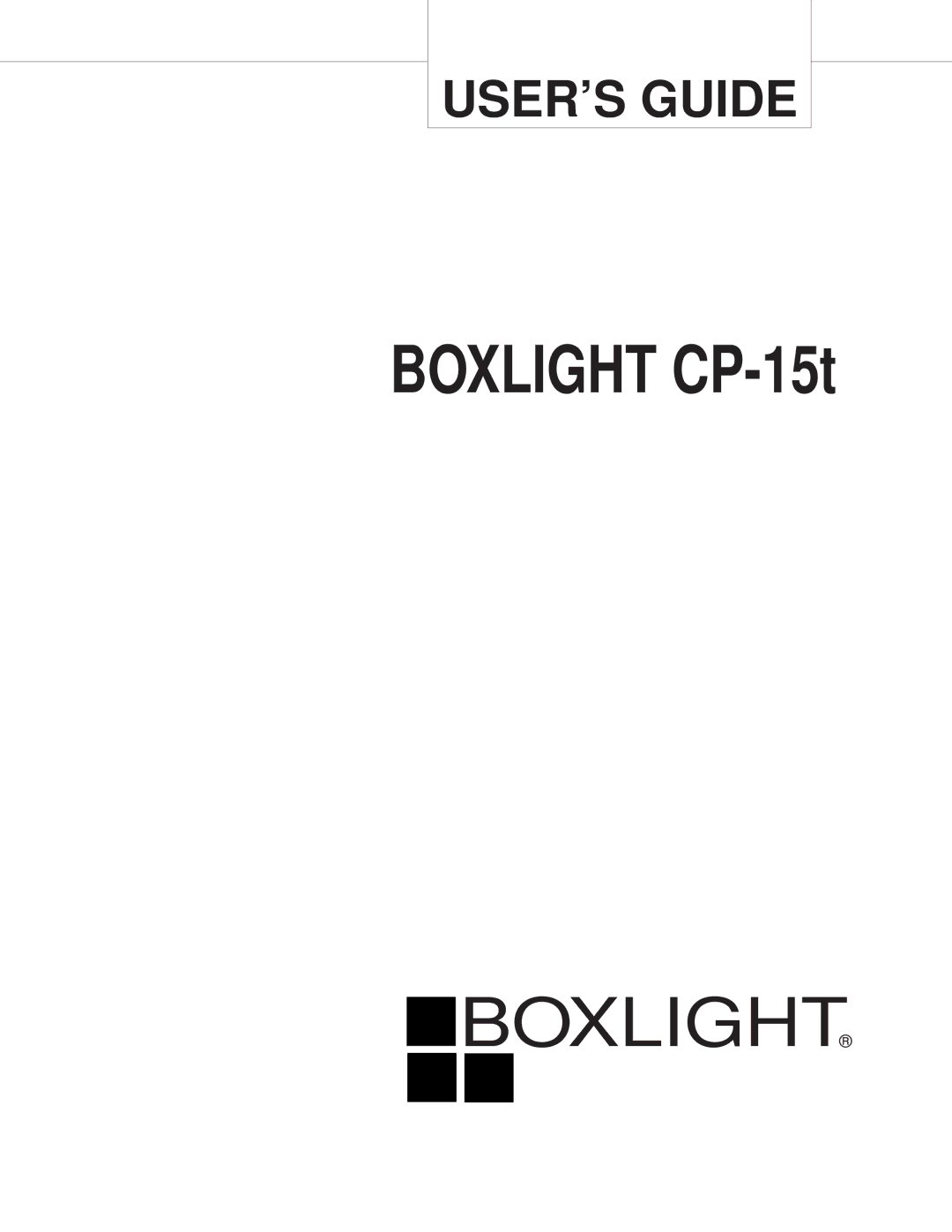 BOXLIGHT CP-15t manual Boxlight 