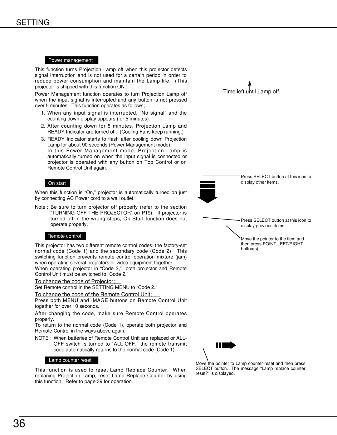 BOXLIGHT cp-16t manual To change the code of Projector, To change the code of the Remote Control Unit 