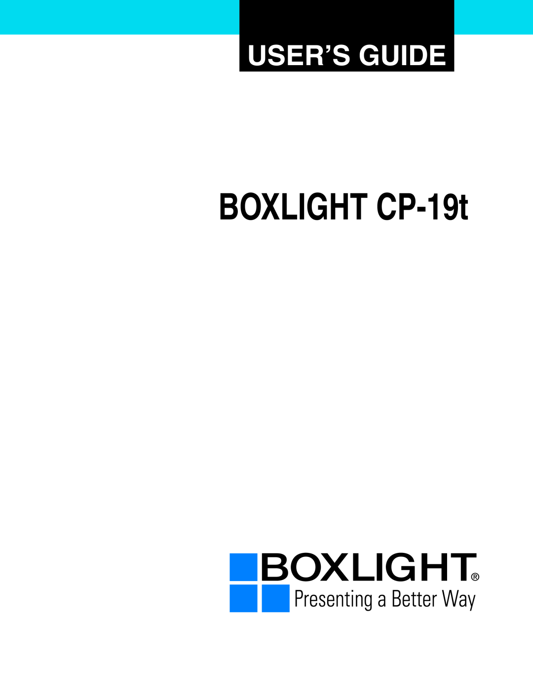 BOXLIGHT manual BOXLIGHT CP-19t, User’S Guide 
