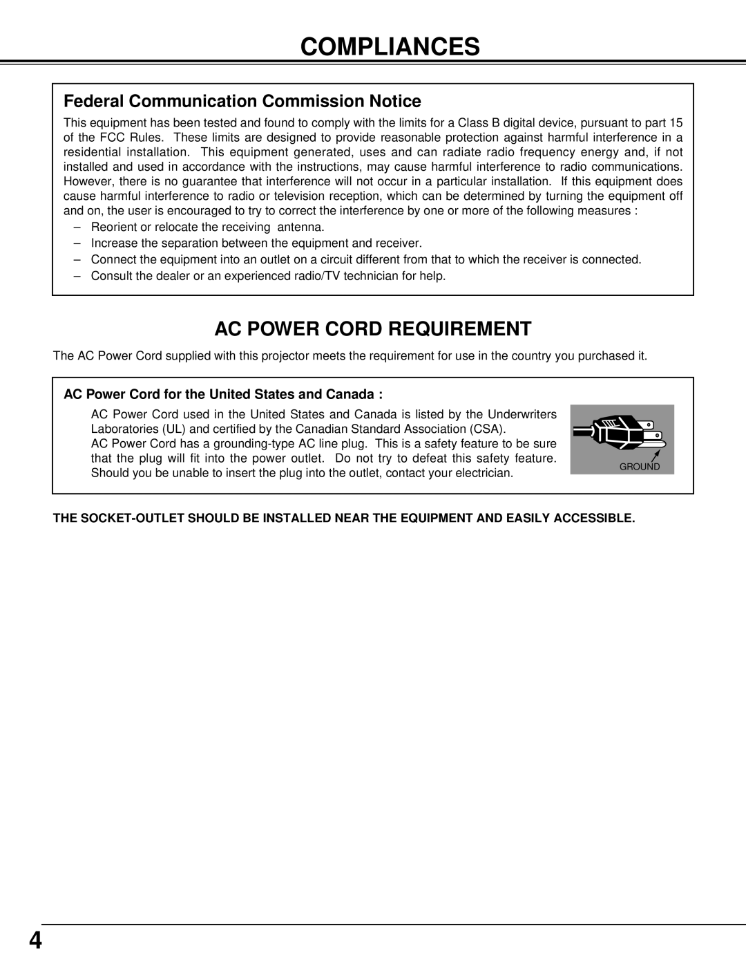 BOXLIGHT CP-300T manual Compliances, Federal Communication Commission Notice 