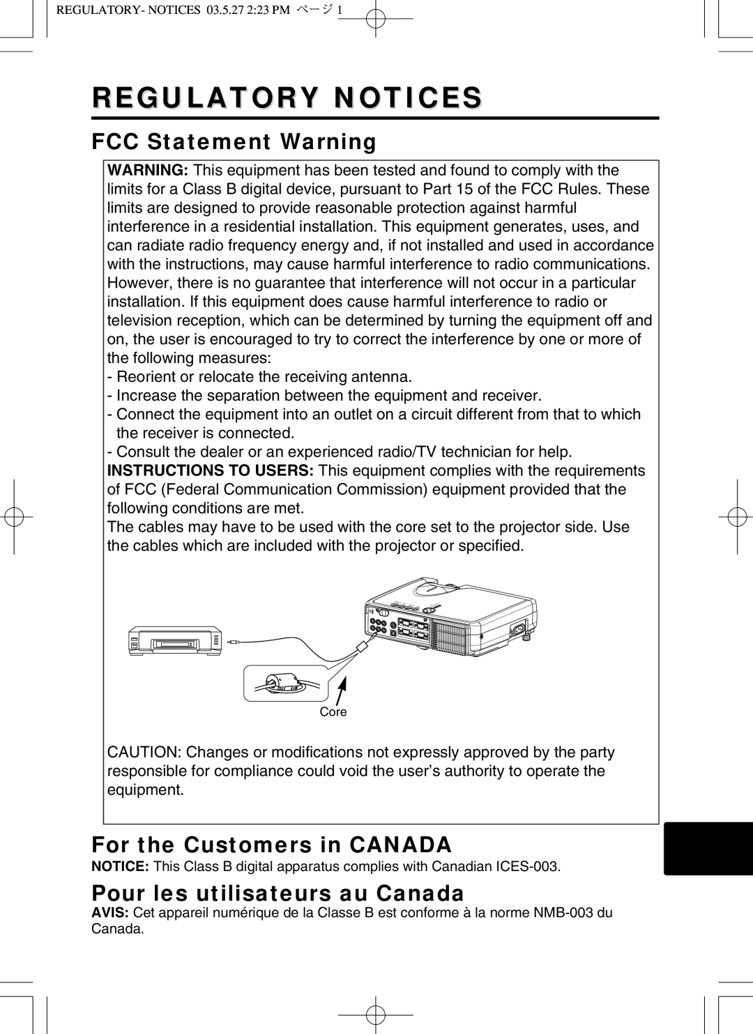 BOXLIGHT CP-322I user manual Regulatory Notices 