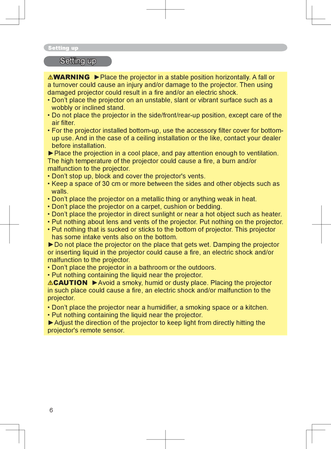 BOXLIGHT CP-324i user manual Setting up 