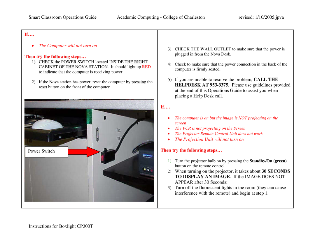 BOXLIGHT CP300T manual If…, Then try the following steps… 