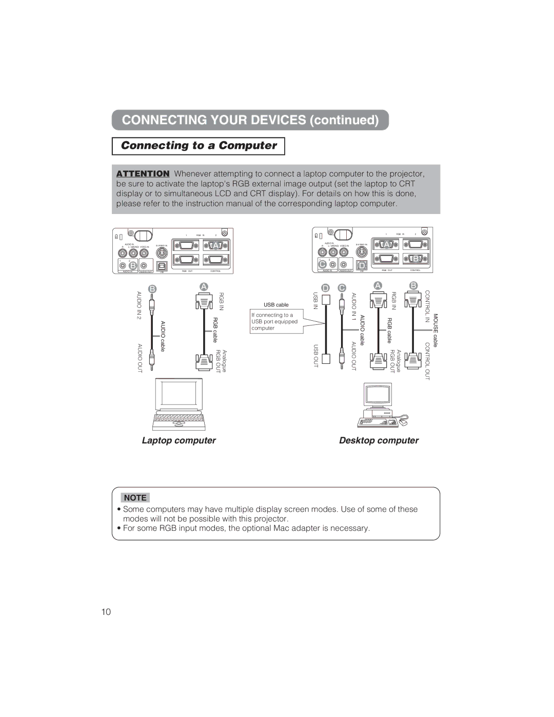 BOXLIGHT CP322ia user manual Connecting Your Devices, Connecting to a Computer 