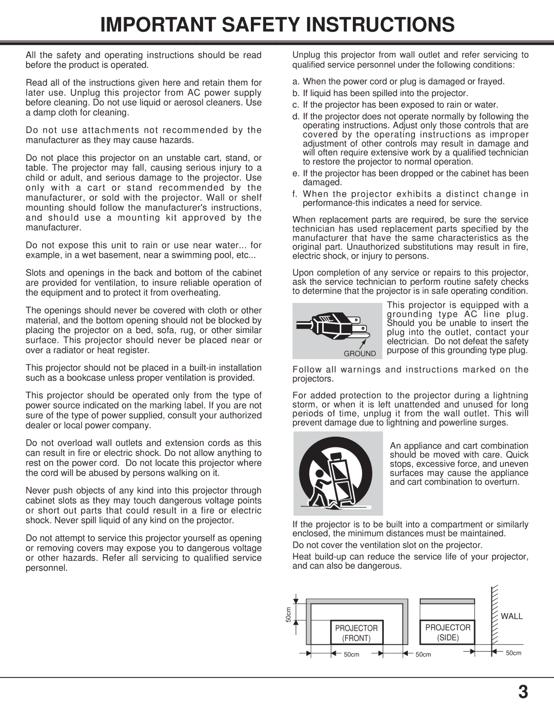 BOXLIGHT FP-95t manual Important Safety Instructions 