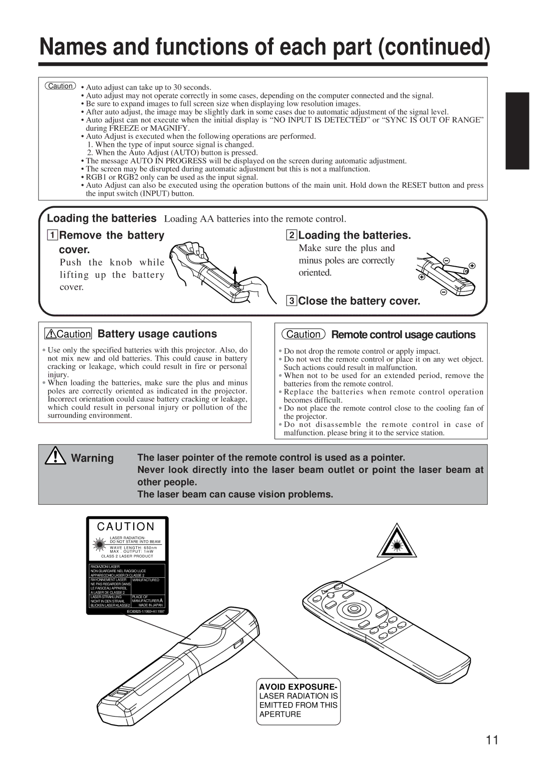 BOXLIGHT MP-650i user manual 1Remove the battery cover, 2Loading the batteries, 3Close the battery cover 