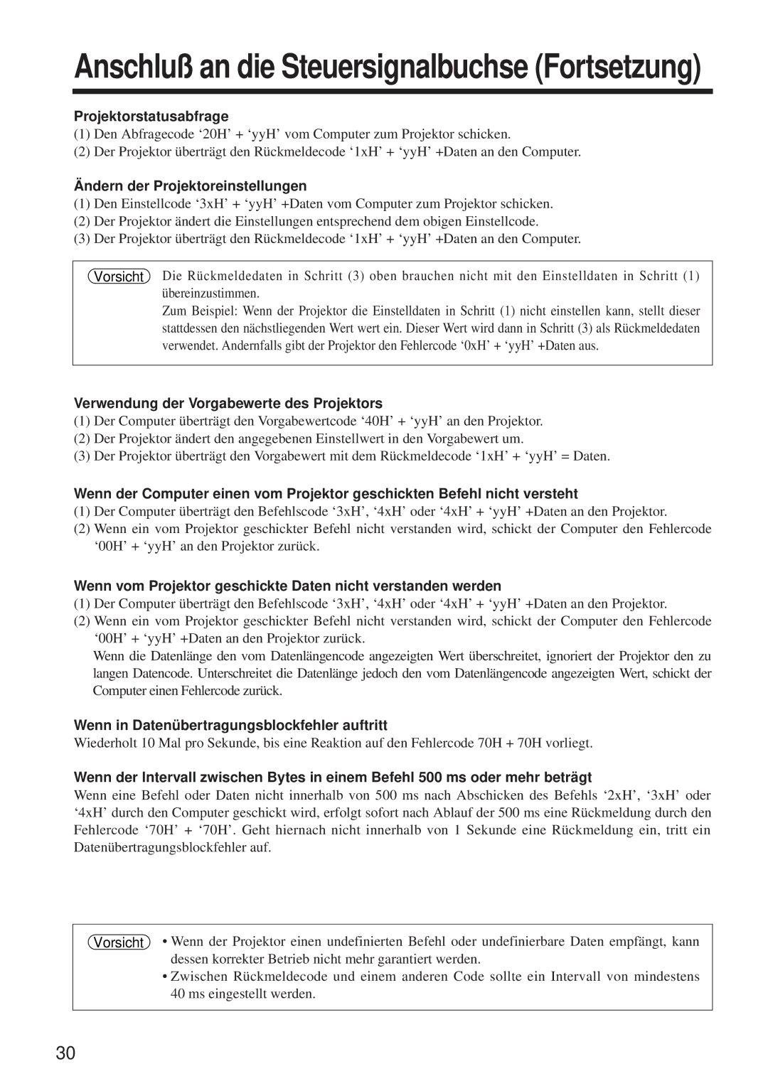 BOXLIGHT MP-650i Projektorstatusabfrage, Ändern der Projektoreinstellungen, Verwendung der Vorgabewerte des Projektors 