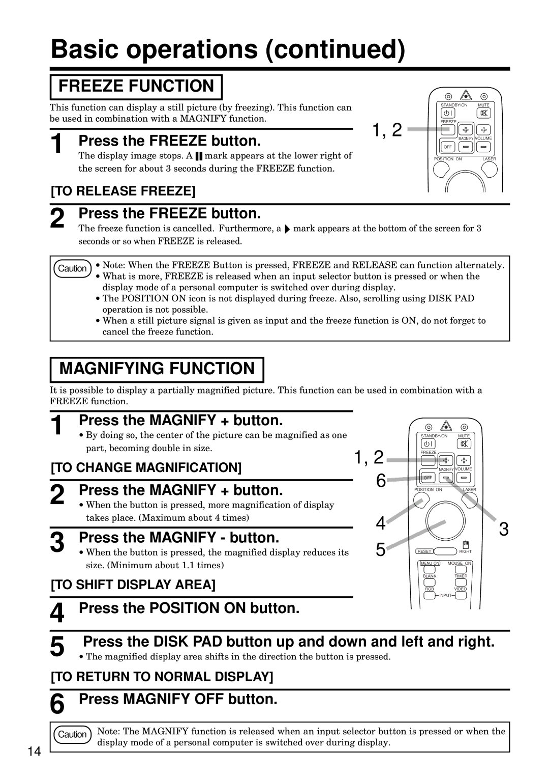 BOXLIGHT MP-93i specifications Freeze Function, Magnifying Function 