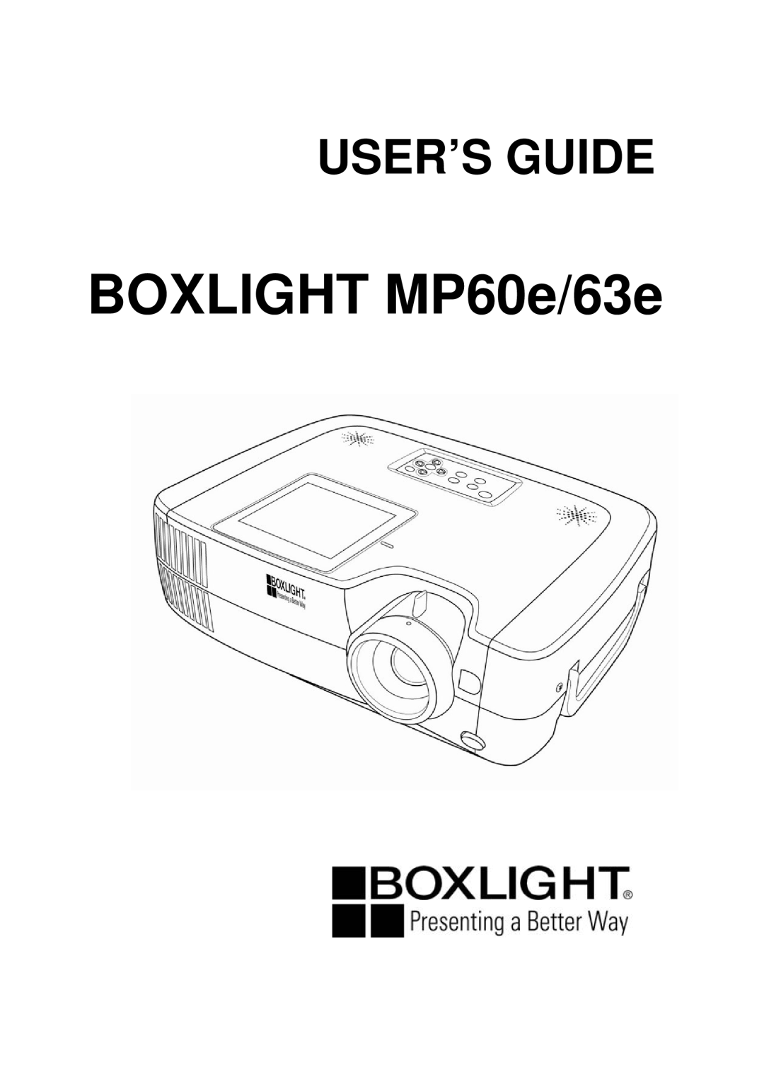 BOXLIGHT MP63e manual Boxlight MP60e/63e 