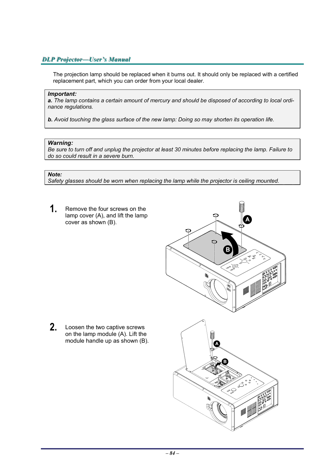 BOXLIGHT Pro6500DP manual DLP Projjecttor-User’’s Manuall 