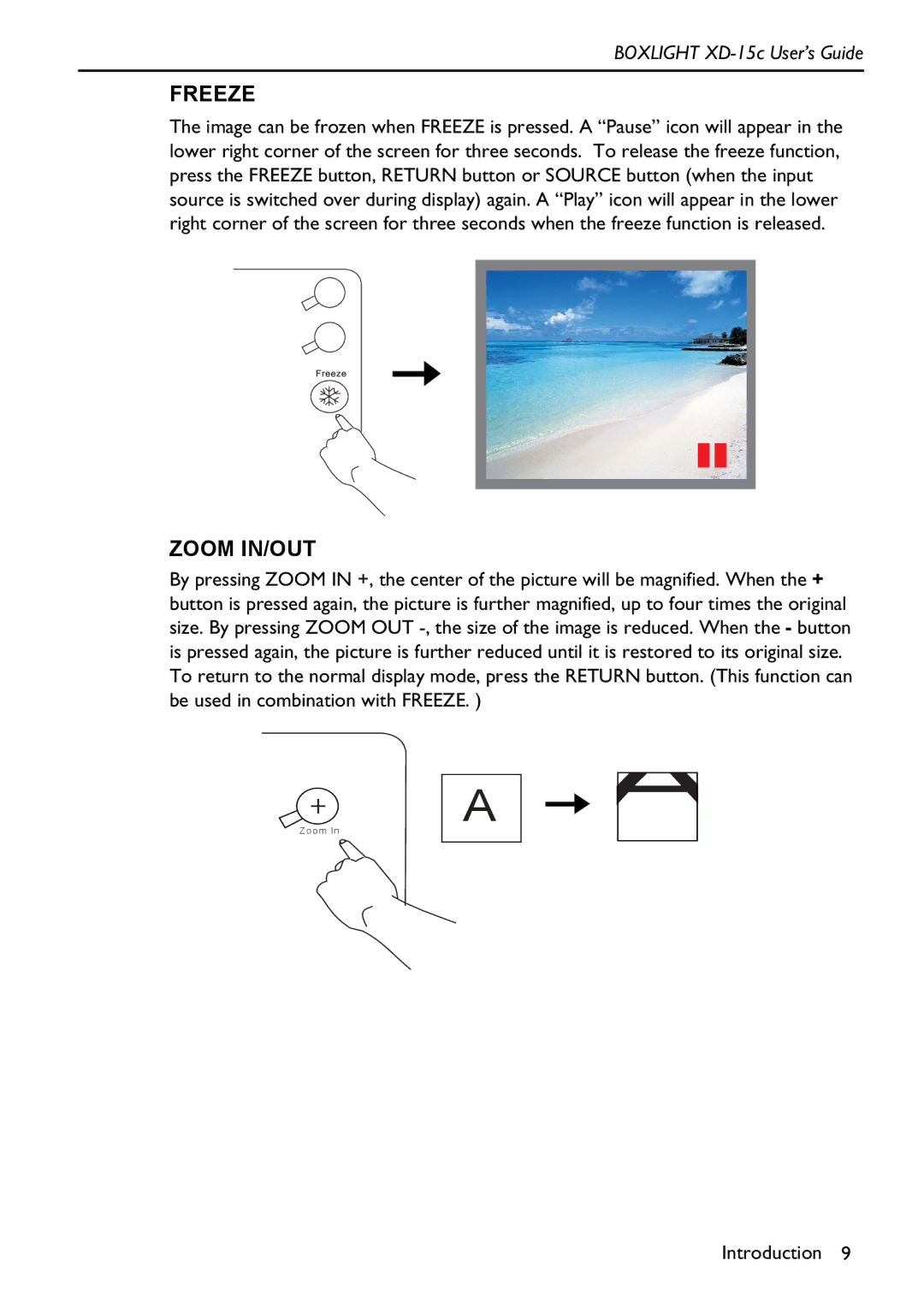 BOXLIGHT XD-15c manual Freeze 