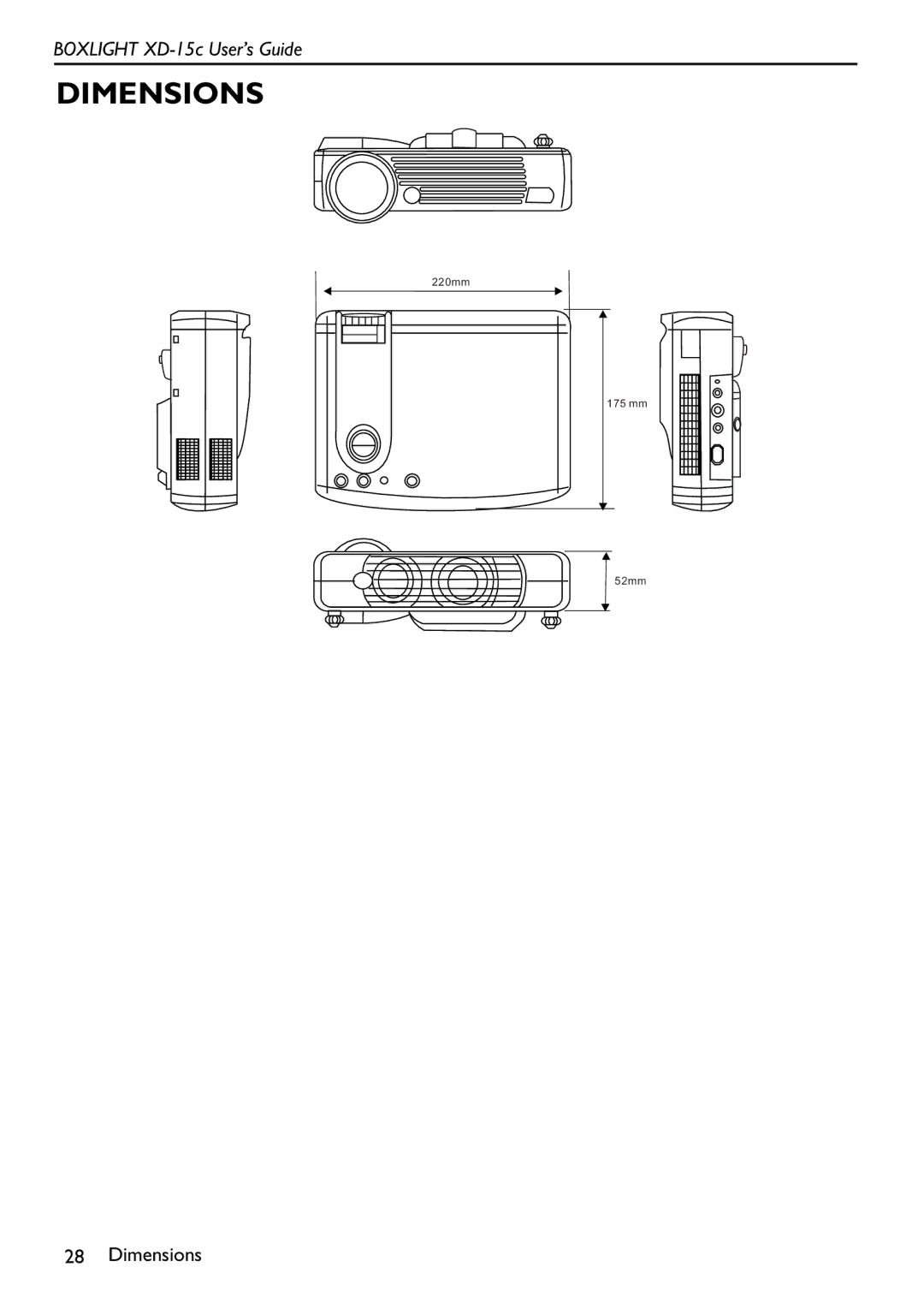 BOXLIGHT XD-15c manual Dimensions 