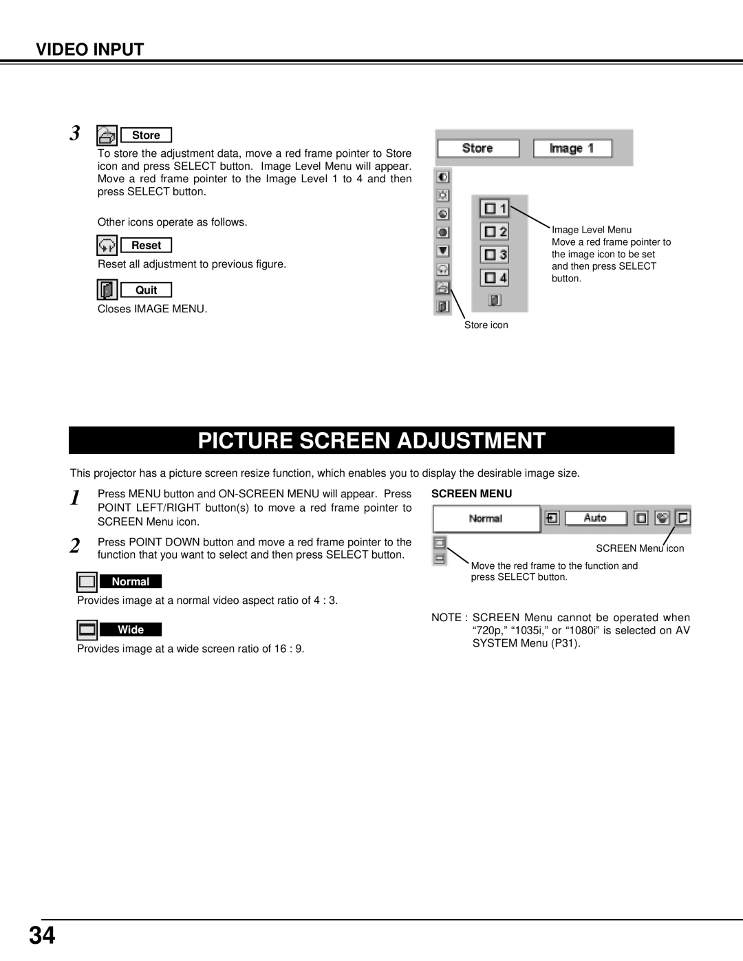 BOXLIGHT XP-8T manual Provides image at a normal video aspect ratio of 4 