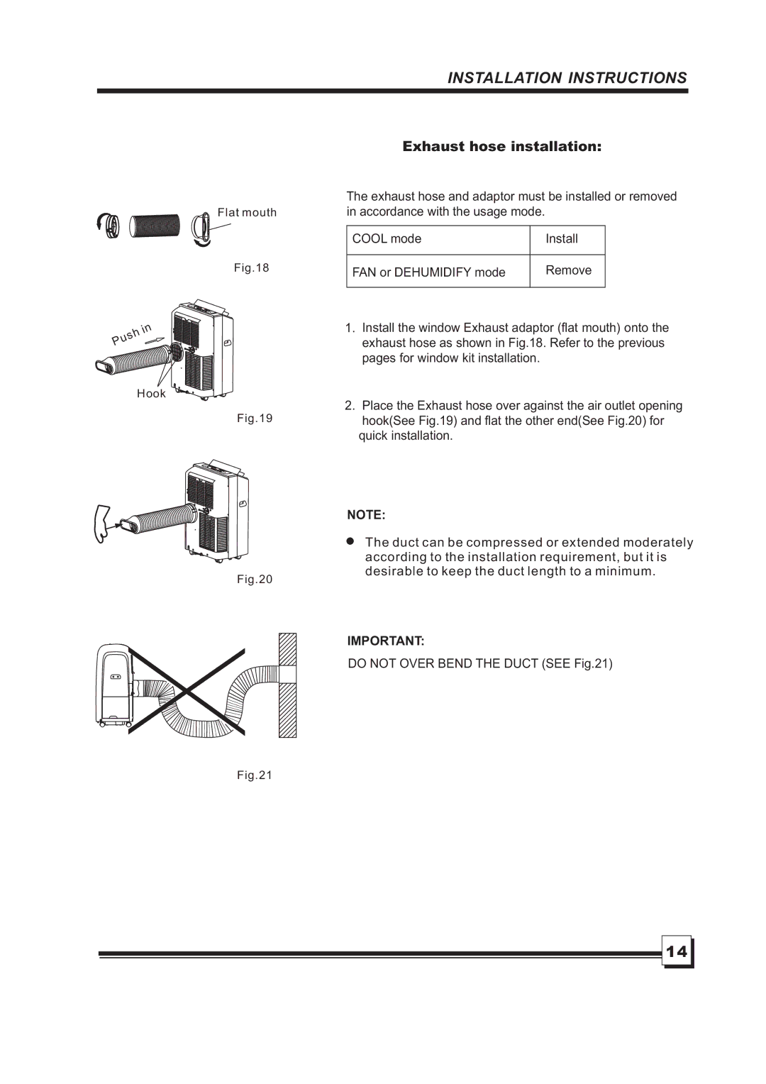 Brada Appliances MPN1-08CR, MPN1-10CR manual Exhausthoseinstallation, Hook 