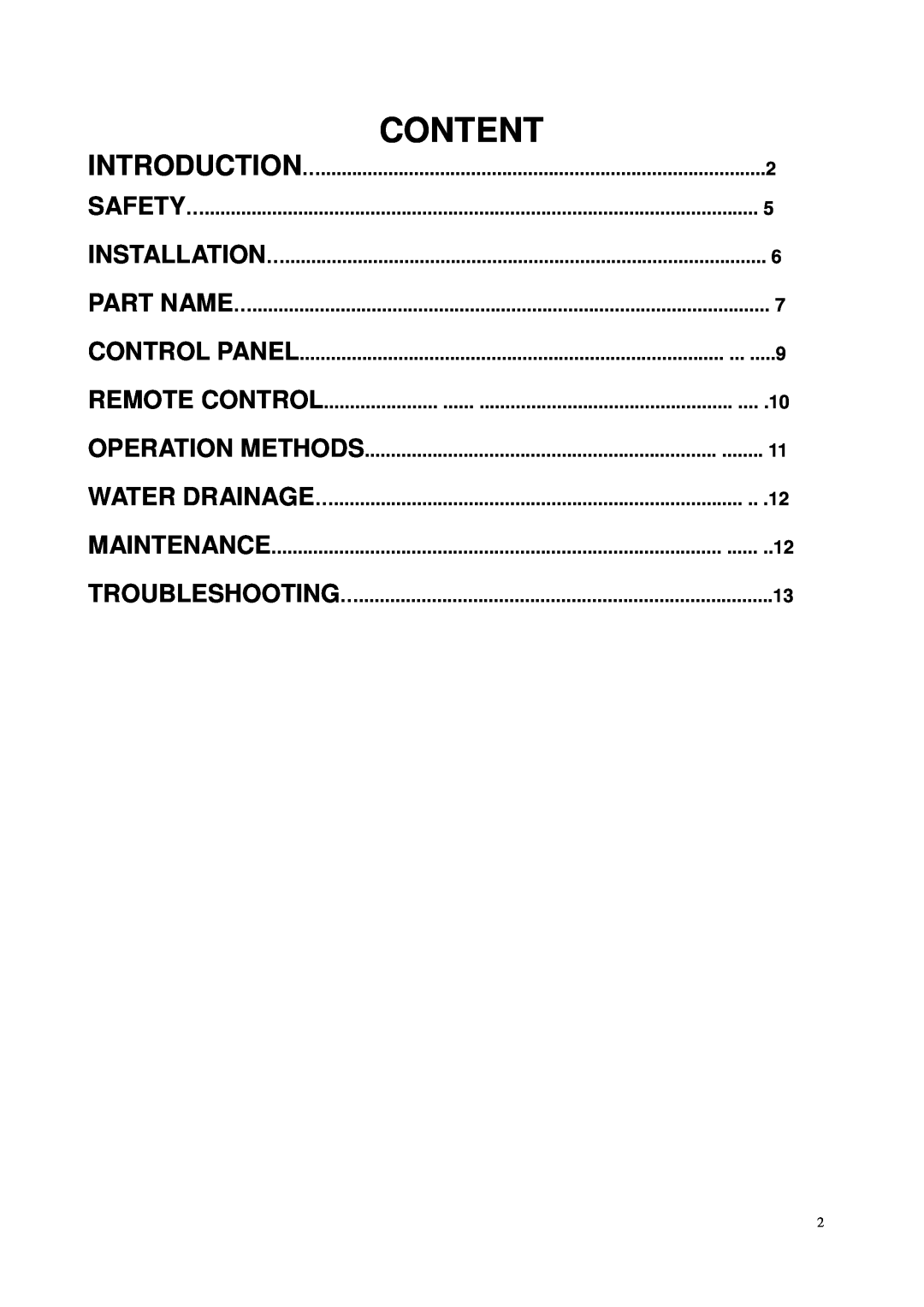 Brada Appliances YPL3-08C instruction manual Content 