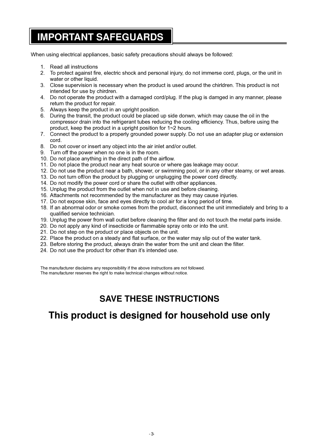 Brada Appliances YPM-06C instruction manual Important Safeguards 