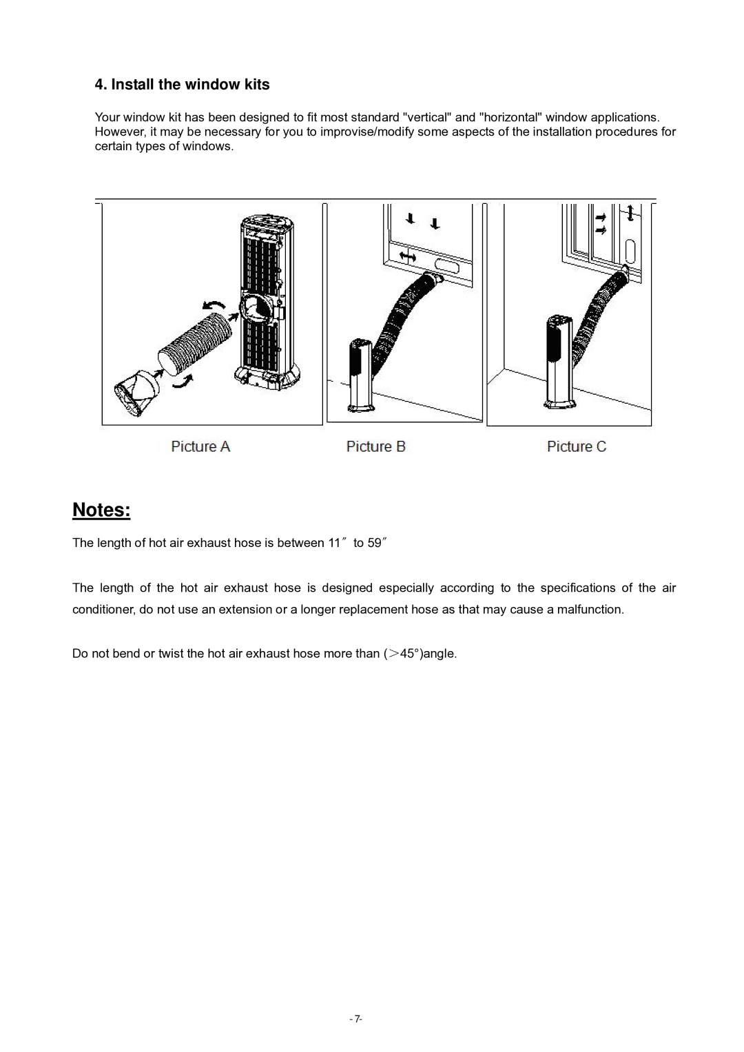 Brada Appliances YPM-06C instruction manual Install the window kits 