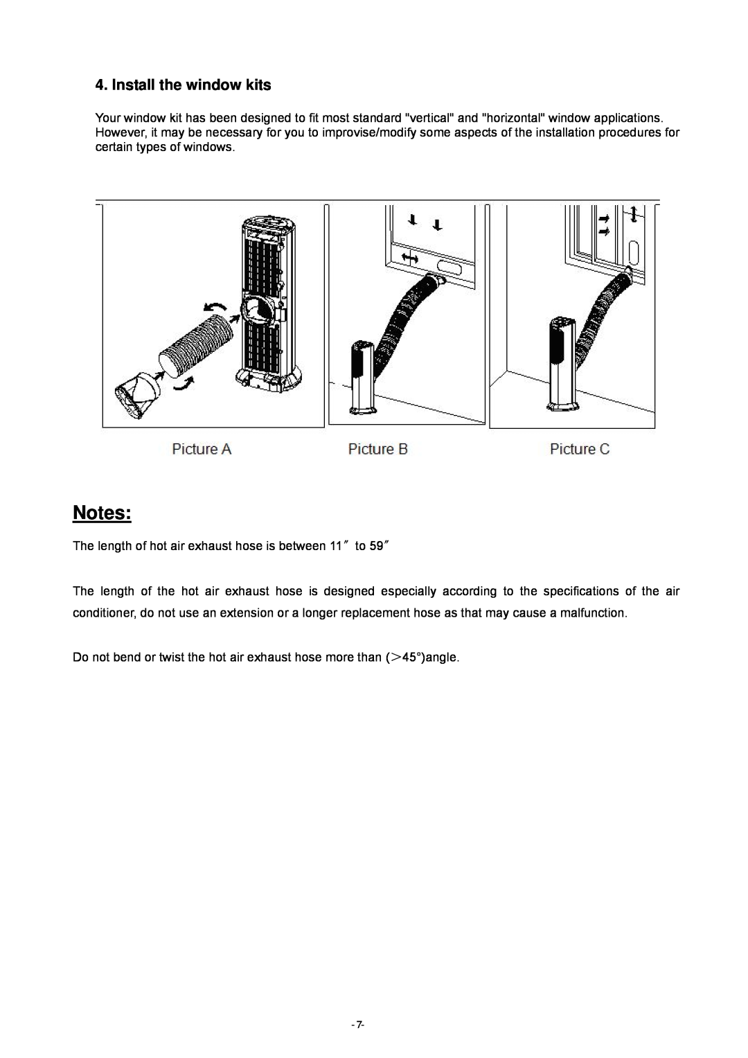 Brada Appliances YPM-06C instruction manual Install the window kits 