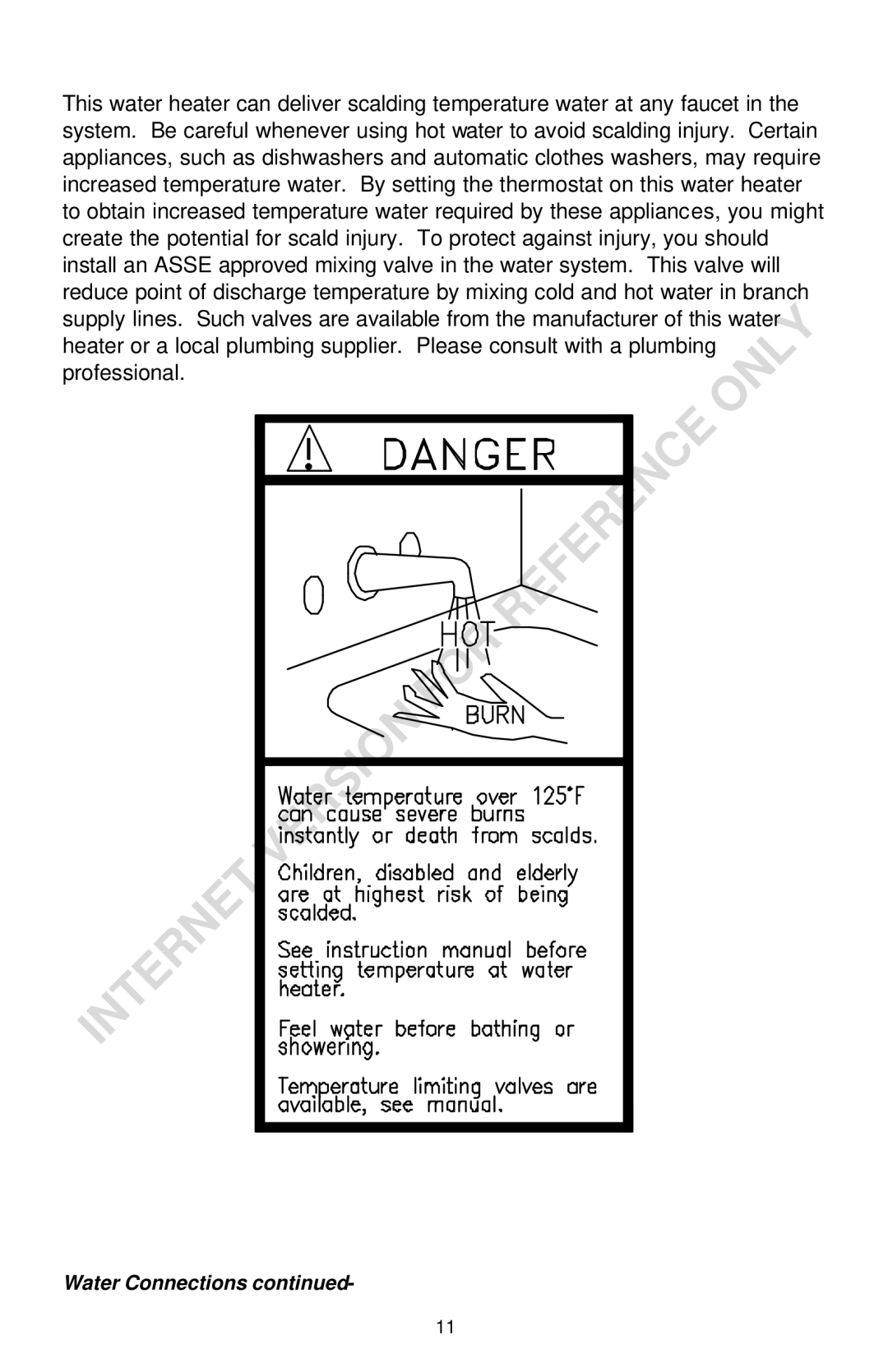 Bradford-White Corp 238-16152-00F instruction manual Water Connections 