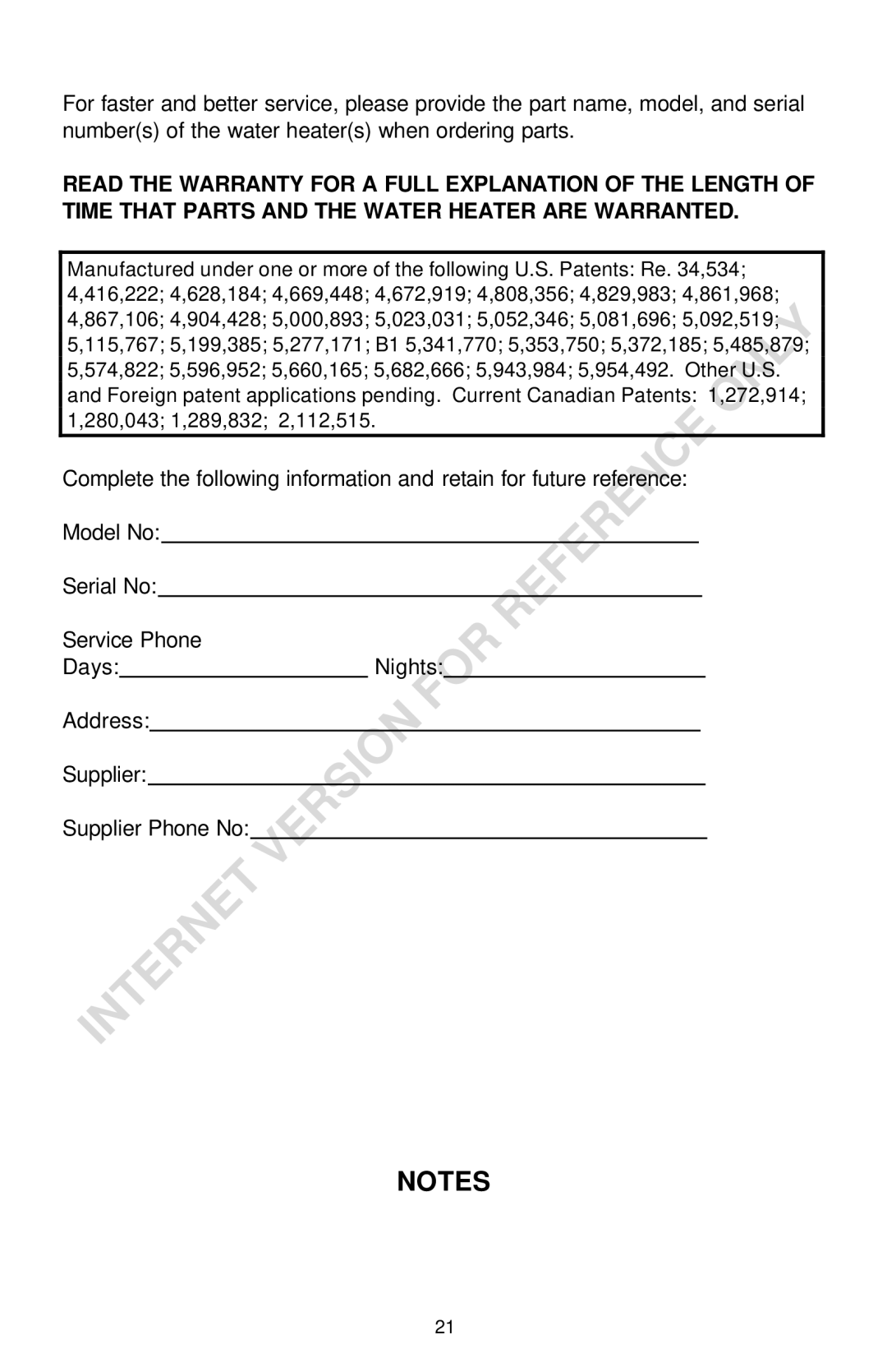 Bradford-White Corp 238-16152-00F instruction manual 