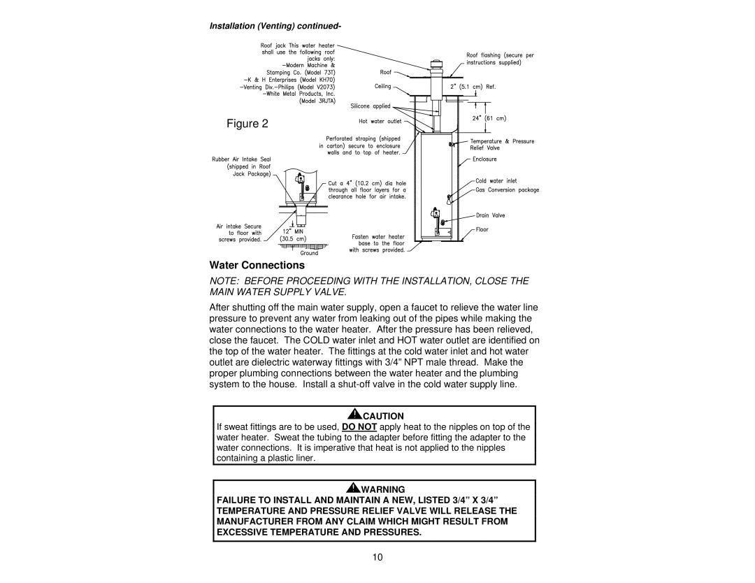 Bradford-White Corp 238-37281-00R instruction manual Installation Venting 