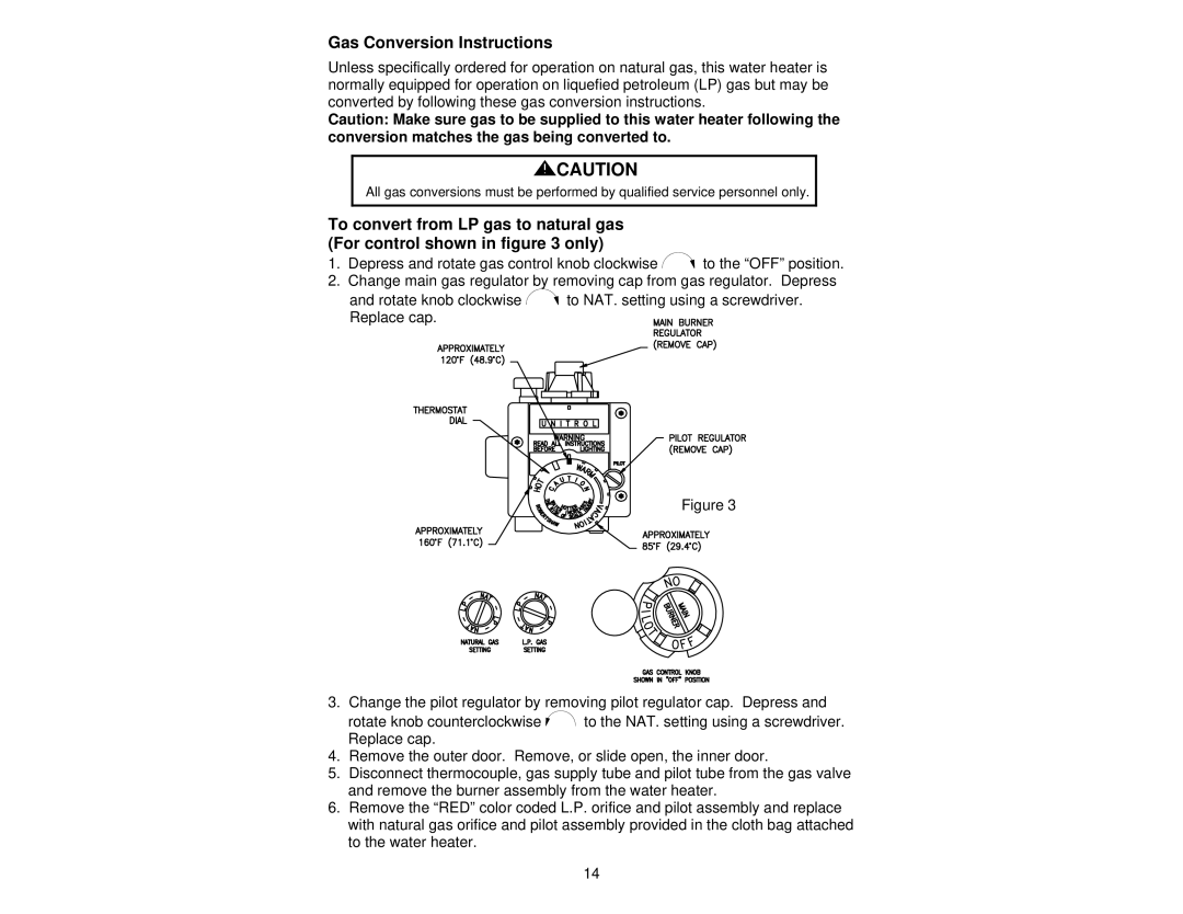 Bradford-White Corp 238-37281-00R instruction manual Gas Conversion Instructions 