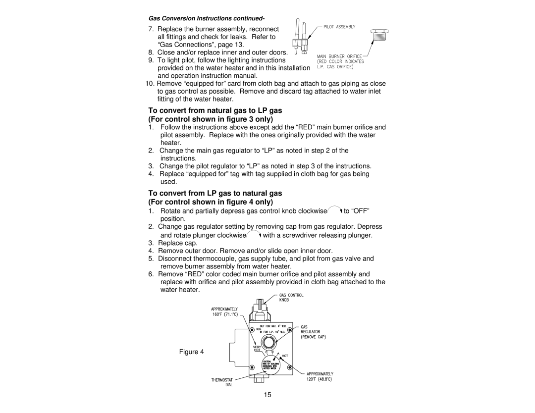 Bradford-White Corp 238-37281-00R instruction manual Gas Conversion Instructions 