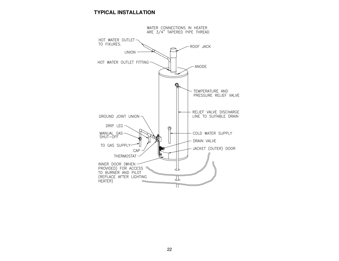 Bradford-White Corp 238-37281-00R instruction manual Typical Installation 