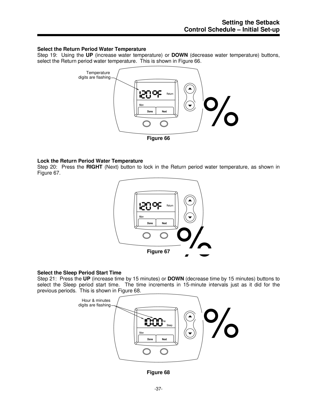 Bradford-White Corp 47808A Select the Return Period Water Temperature, Lock the Return Period Water Temperature 