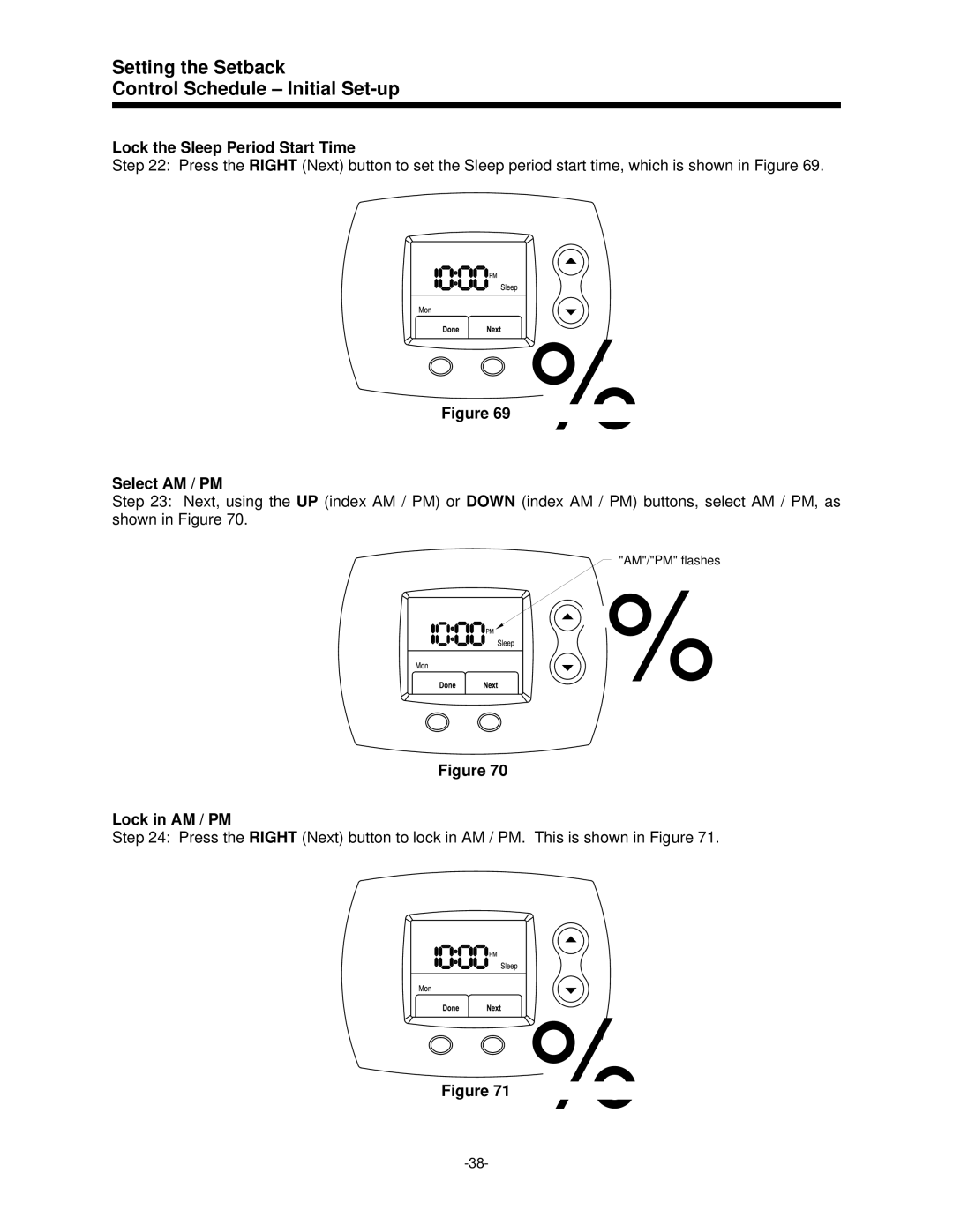 Bradford-White Corp 238-47808-00A, 47808A operation manual Lock the Sleep Period Start Time 