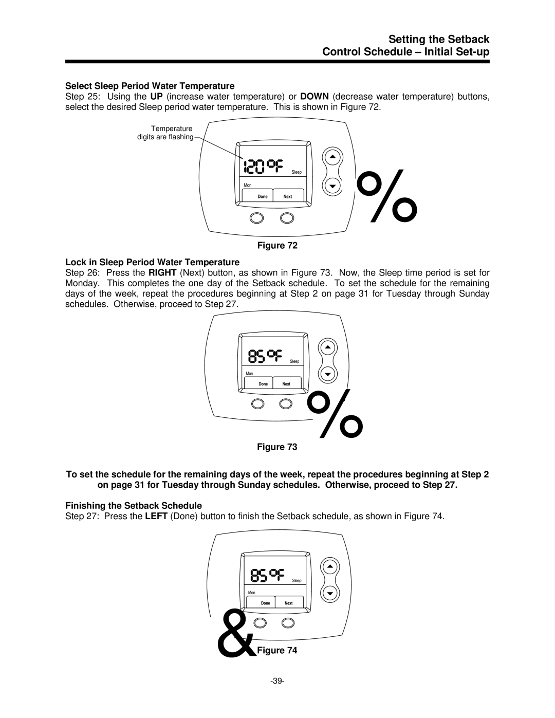 Bradford-White Corp 47808A, 238-47808-00A Select Sleep Period Water Temperature, Lock in Sleep Period Water Temperature 