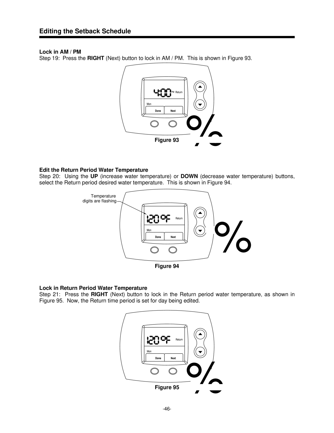 Bradford-White Corp 238-47808-00A Edit the Return Period Water Temperature, Lock in Return Period Water Temperature 