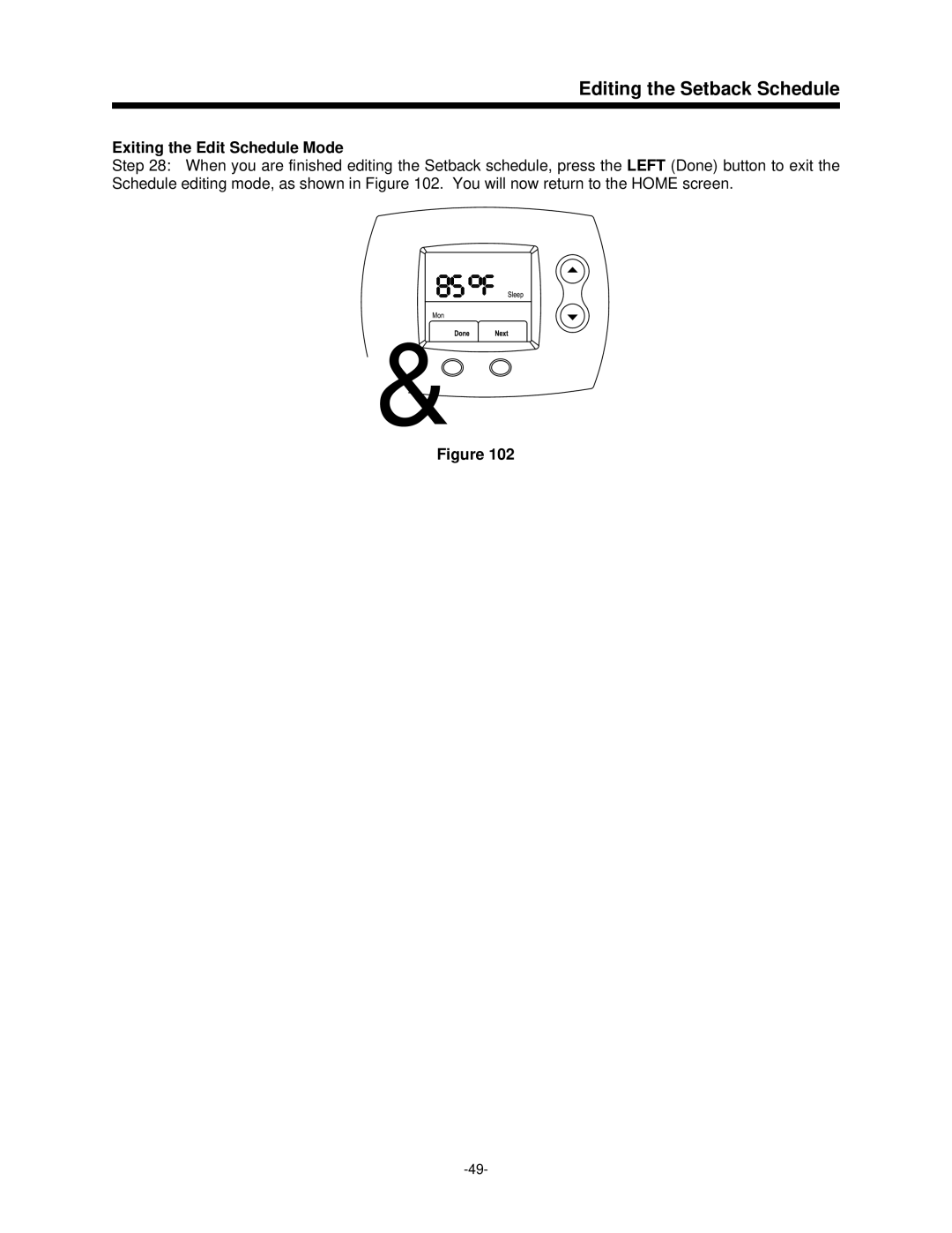 Bradford-White Corp 47808A, 238-47808-00A operation manual Exiting the Edit Schedule Mode 