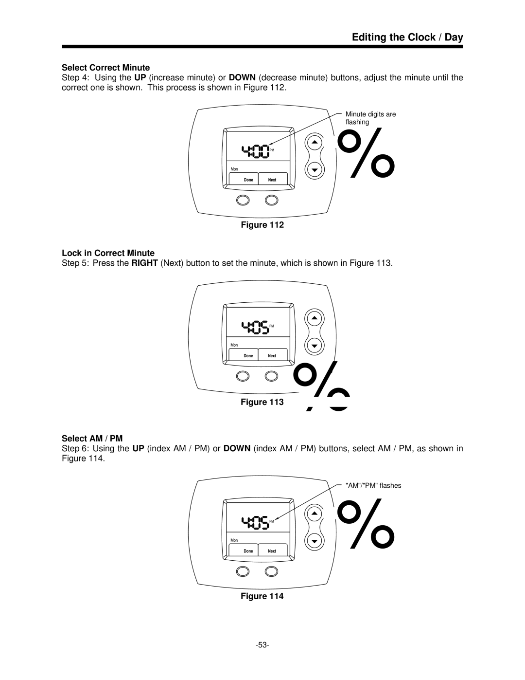 Bradford-White Corp 47808A, 238-47808-00A operation manual Select Correct Minute, Lock in Correct Minute 