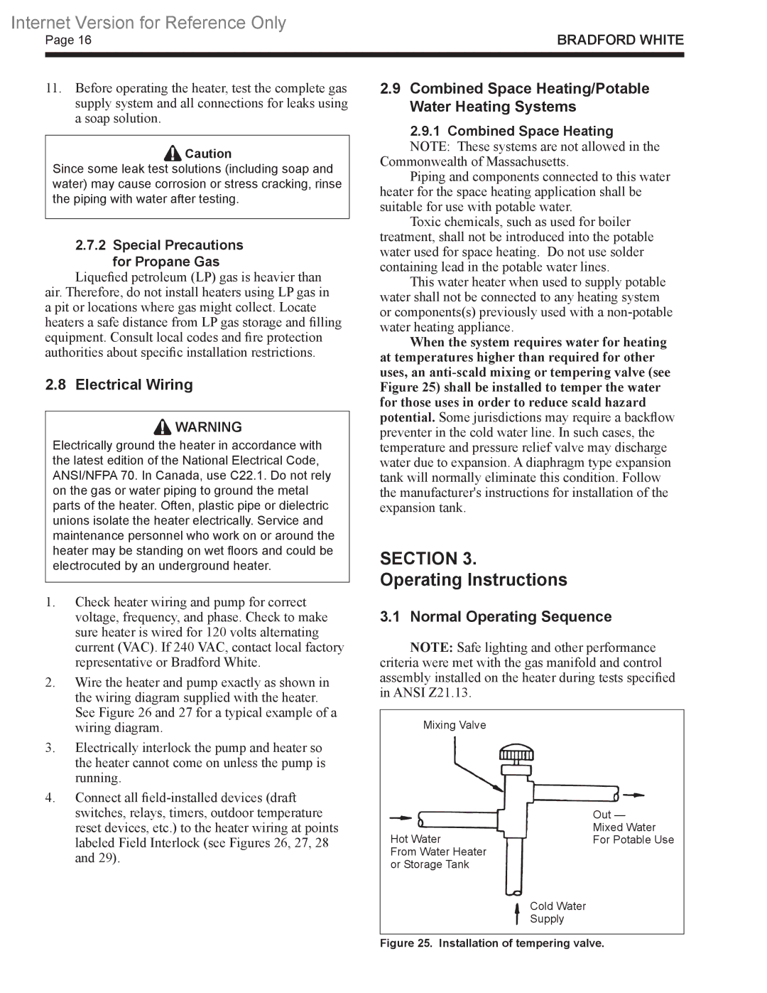 Bradford-White Corp B4 Operating Instructions, Electrical Wiring, Combined Space Heating/Potable Water Heating Systems 