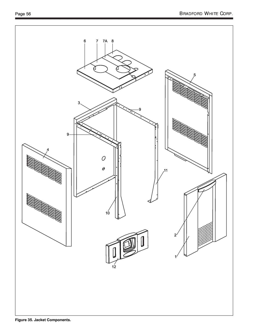 Bradford-White Corp Modulating Boiler, BNTH, BNTV warranty Page, Jacket Components 