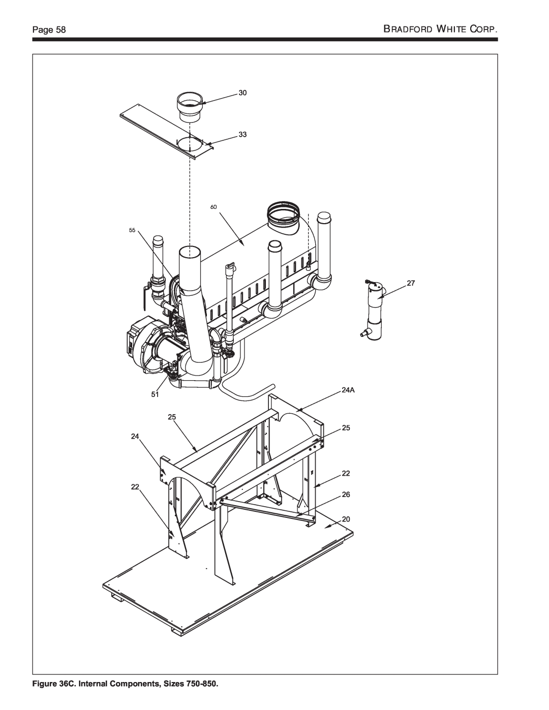 Bradford-White Corp BNTV, BNTH, Modulating Boiler warranty Page, C. Internal Components, Sizes 