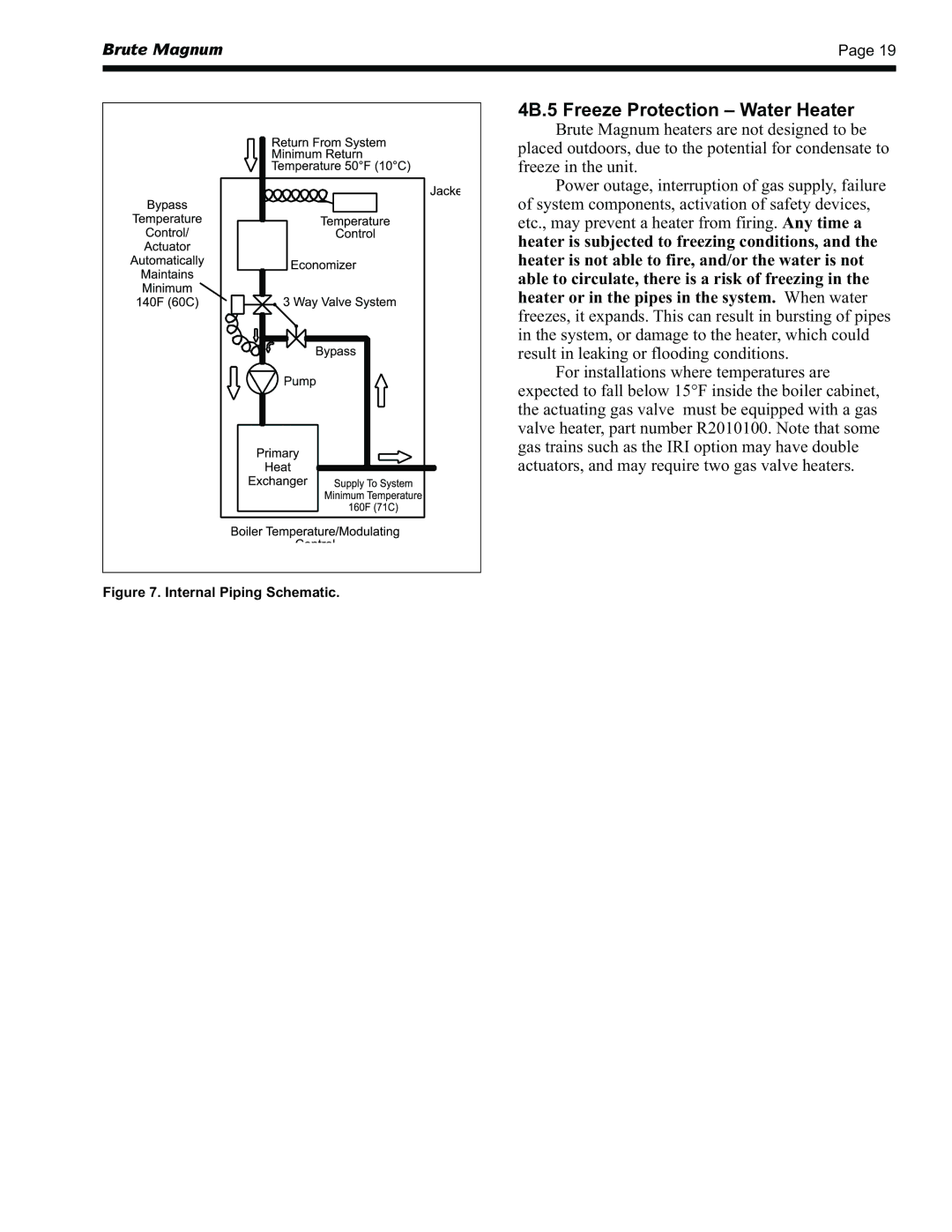 Bradford-White Corp BRHHH, BRHHV 4B.5 Freeze Protection Water Heater, Heater or in the pipes in the system. When water 