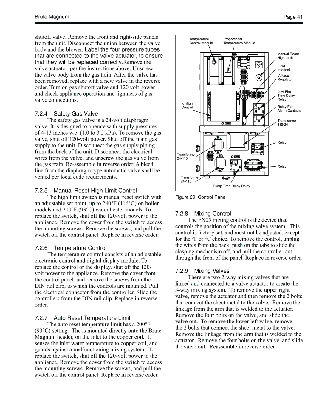 Bradford-White Corp BRHHH Safety Gas Valve, Manual Reset High Limit Control, Auto Reset Temperature Limit, Mixing Control 