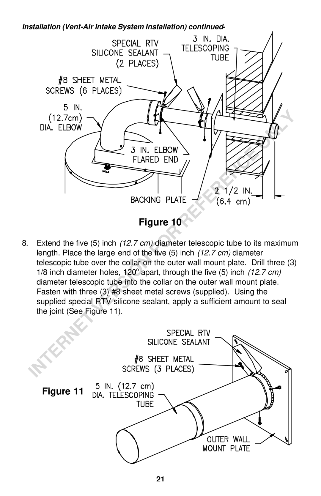 Bradford-White Corp DS150S, DS140S instruction manual Installation Vent-Air Intake System Installation 