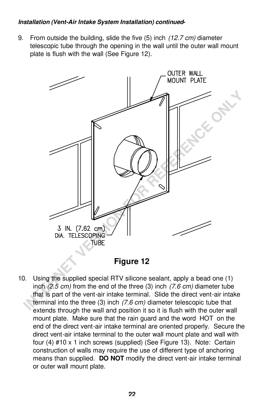 Bradford-White Corp DS140S, DS150S instruction manual Installation Vent-Air Intake System Installation 