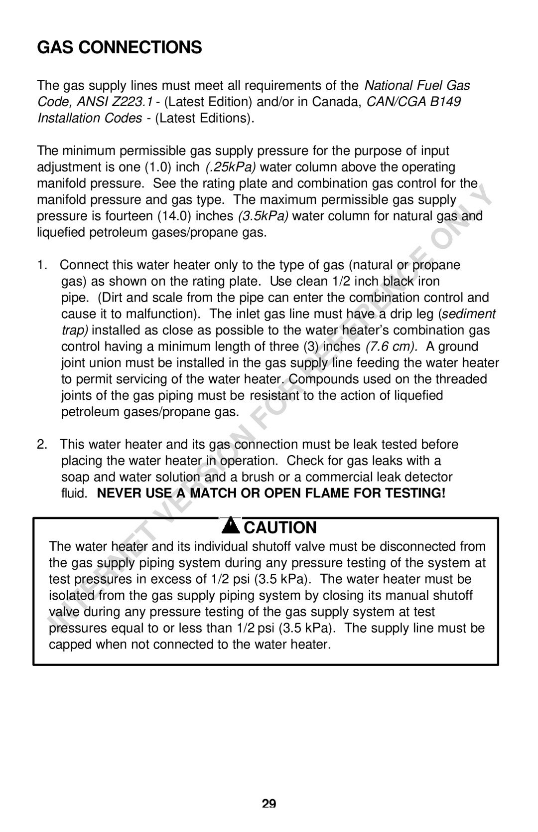 Bradford-White Corp DS150S, DS140S instruction manual GAS Connections 