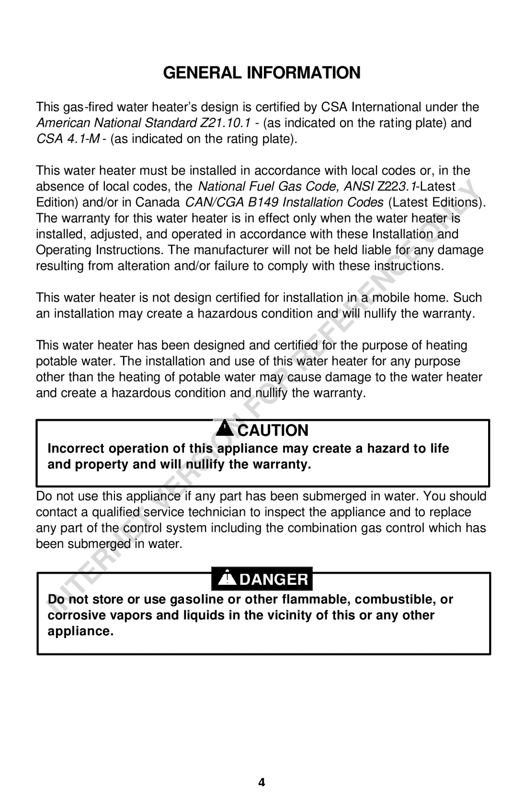 Bradford-White Corp DS140S, DS150S instruction manual General Information 