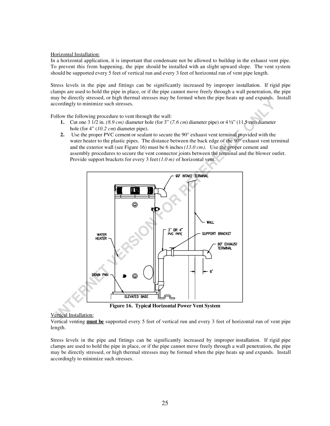 Bradford-White Corp EF Series warranty Typical Horizontal Power Vent System 