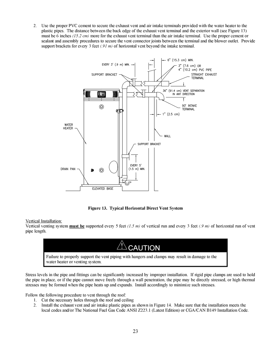 Bradford-White Corp EF operation manual Typical Horizontal Direct Vent System 