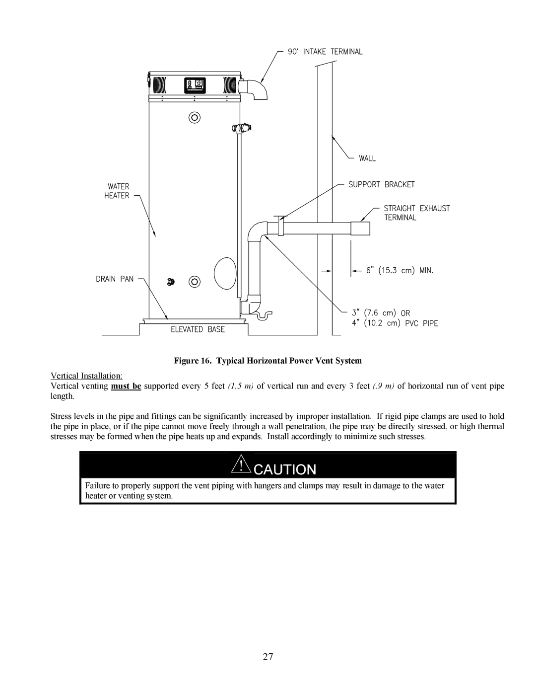 Bradford-White Corp EF operation manual Typical Horizontal Power Vent System 