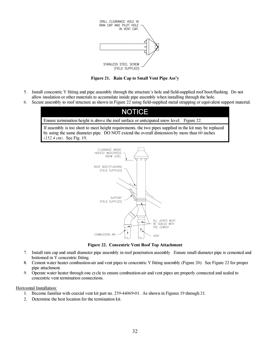 Bradford-White Corp EF operation manual Rain Cap to Small Vent Pipe Ass’y 