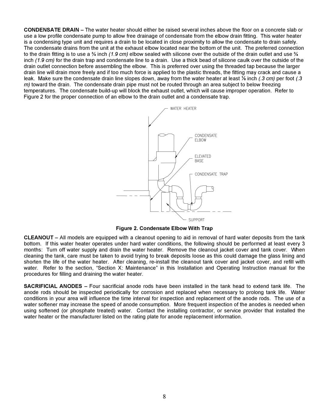 Bradford-White Corp EFR160T120, ULTRA HIGH EFFICIENCY GAS WATER HEATER warranty Condensate Elbow With Trap 