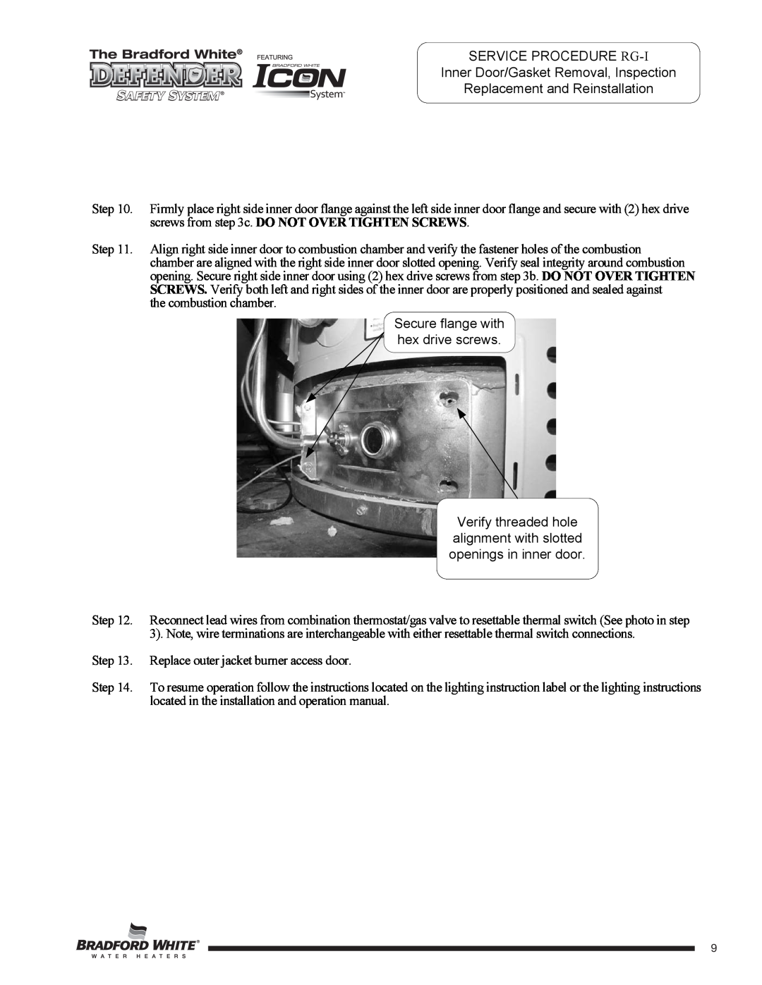 Bradford-White Corp Flammable Vapor Ignition Risistant Water Heaters service manual the combustion chamber 